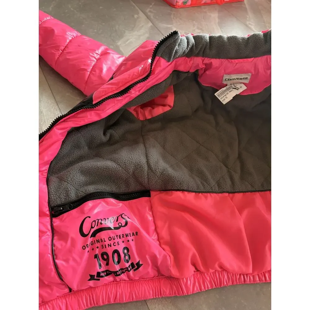 Converse Kids Pink Puffer Jacket Size XS